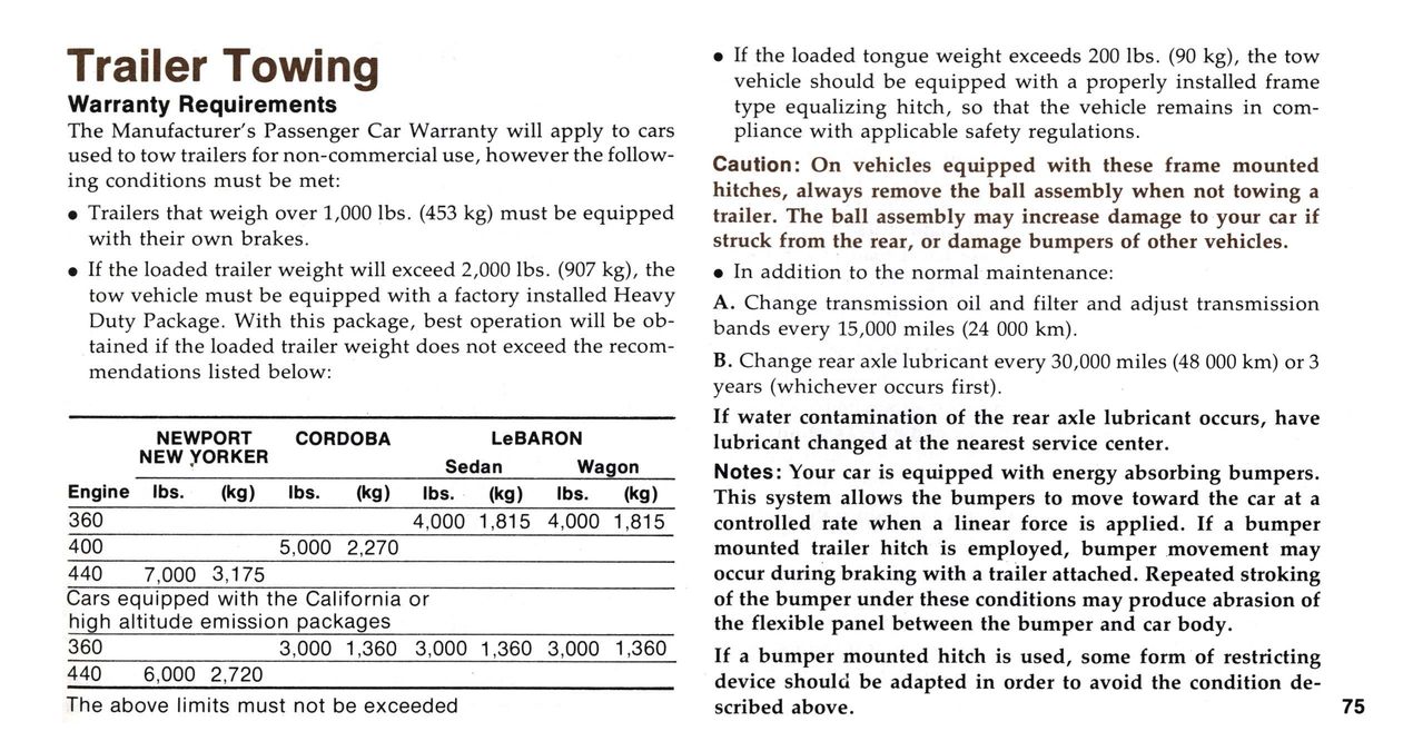 1978 Chrysler Owners Manual Page 56